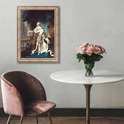 «Louis XVI 2» в интерьере в классическом стиле над креслом