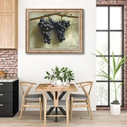 «Grapes» в интерьере кухни с кирпичными стенами над столом