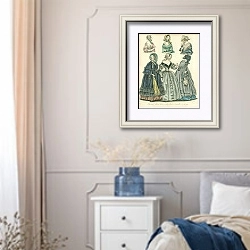 «Morning Dresses №5» в интерьере спальни в стиле прованс с синими деталями