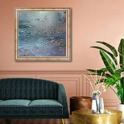 «Monsoon, 2014,» в интерьере классической гостиной над диваном