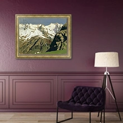 «Mont Blanc Mountains, 1897» в интерьере в классическом стиле в фиолетовых тонах