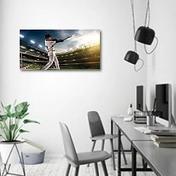 «Профессиональный бейсболист» в интерьере современного офиса в минималистичном стиле