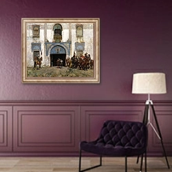 «The Palace Guard,» в интерьере в классическом стиле в фиолетовых тонах