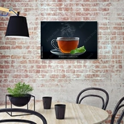 «Чай с мятой и лаймом» в интерьере современной кухни с кирпичной стеной