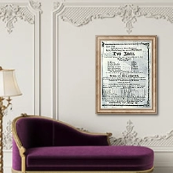 «Poster advertising a performance of 'Don Juan' by Wolfgang Amadeus Mozart May 1869» в интерьере в классическом стиле над банкеткой
