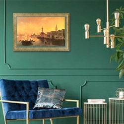 «Венеция 4» в интерьере в классическом стиле с зеленой стеной