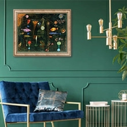 «Fish Magic» в интерьере в классическом стиле с зеленой стеной