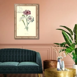 «Border Pinks» в интерьере классической гостиной над диваном