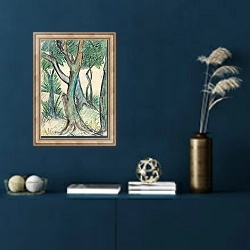 «Landschaft mit Bäumen im Vordergrund» в интерьере в классическом стиле в синих тонах