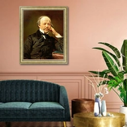 «Portrait of the Composer Aleksandr Sergeyvich Dargomyzhsky 1» в интерьере классической гостиной над диваном