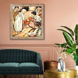 «Peter Pan and Wendy 21» в интерьере классической гостиной над диваном