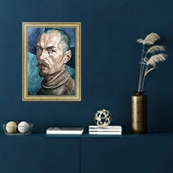 «Self Portrait 20» в интерьере в классическом стиле в синих тонах