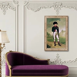 «Napoleon I in Front of the Chateau de Malmaison, 1804» в интерьере в классическом стиле над банкеткой