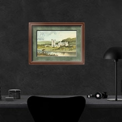 «Balmoral Castle» в интерьере кабинета в черных цветах над столом