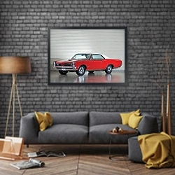 «Pontiac GTO Coupe Hardtop '1966» в интерьере в стиле лофт над диваном