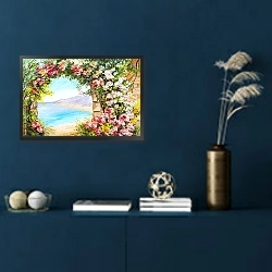 «Арка возле моря» в интерьере в классическом стиле в синих тонах