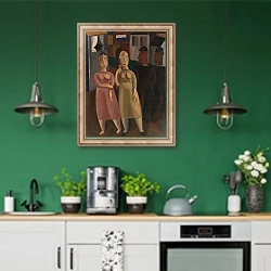 «Sunday» в интерьере кухни с зелеными стенами