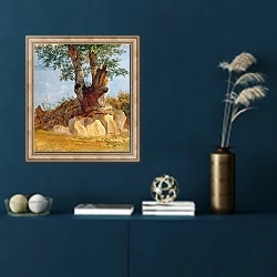 «A Tree in Campagna, 1822-23» в интерьере в классическом стиле в синих тонах