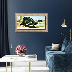 «Scelidosaurus» в интерьере в классическом стиле в синих тонах