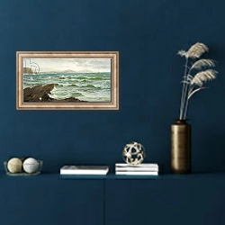 «Where Land Meets Sea, 1885» в интерьере в классическом стиле в синих тонах