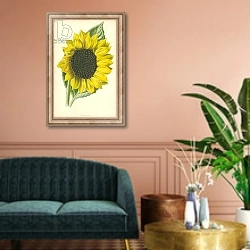 «Sunflower» в интерьере классической гостиной над диваном