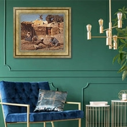 «И был там. 1890-1900-е» в интерьере в классическом стиле с зеленой стеной