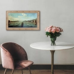 «The Thames at Westminster» в интерьере в классическом стиле над креслом