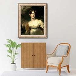 «Portrait of Lady Emily Harriet Wellesley-Pole, later Lady Raglan» в интерьере в классическом стиле над комодом