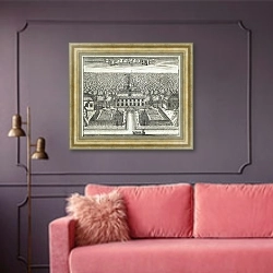 «Екатерингоф» в интерьере гостиной с розовым диваном