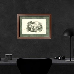 «Biddulph Hall 1» в интерьере кабинета в черных цветах над столом