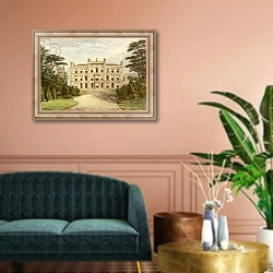 «Elvaston Castle» в интерьере классической гостиной над диваном