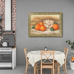 «Still life with a covered dish and Oranges» в интерьере кухни над обеденным столом