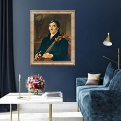 «Der Cellist Franz Wödl» в интерьере в классическом стиле в синих тонах
