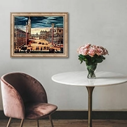 «The Piazzetta di San Marco, Venice» в интерьере в классическом стиле над креслом