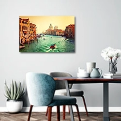 «Италия, Венеция. Гранд канал» в интерьере современной кухни над обеденным столом