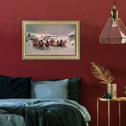 «Shrovetide, 1889» в интерьере спальни с акцентной стеной