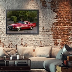 «Ferrari 410 Superamerica Ghia '1956 дизайн Ghia» в интерьере гостиной в стиле лофт с кирпичной стеной