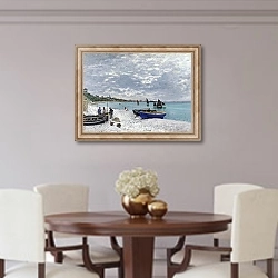 «Пляж  в Сант-Адресс» в интерьере столовой в классическом стиле