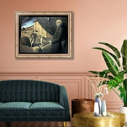 «Parson Weem's Fable» в интерьере классической гостиной над диваном