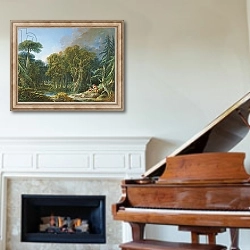 «The Forest, 1740» в интерьере классической гостиной над камином