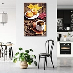 «Кофе с кексами на осенних листьях» в интерьере современной светлой кухни