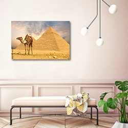 «Верблюд и пирамида» в интерьере современной прихожей в розовых тонах