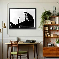 «Brando, Marlon (On The Waterfront) 3» в интерьере кабинета в стиле ретро над столом