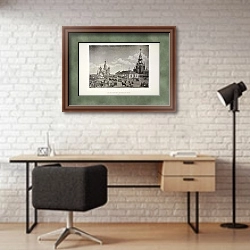 «Москва Найденова №064» в интерьере современного кабинета с кирпичными стенами