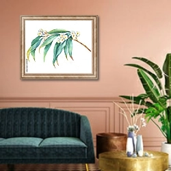 «Веточка эвкалипта медопахнущего» в интерьере классической гостиной над диваном