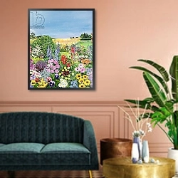 «Summer from The Four Seasons» в интерьере классической гостиной над диваном