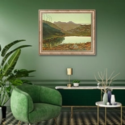 «Blea Tarn» в интерьере гостиной в зеленых тонах
