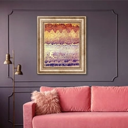 «Аллегро (Соната моря) » в интерьере гостиной с розовым диваном