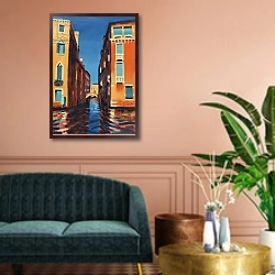 «Rio del Duca, Venice» в интерьере классической гостиной над диваном