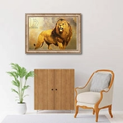 «Lion 1» в интерьере в классическом стиле над комодом